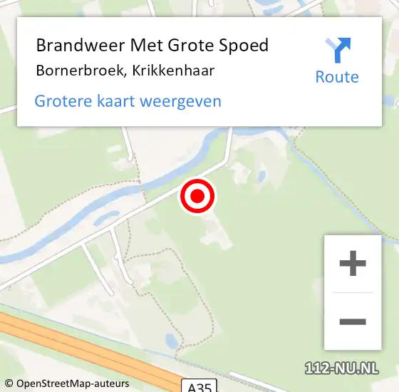 Locatie op kaart van de 112 melding: Brandweer Met Grote Spoed Naar Bornerbroek, Krikkenhaar op 10 mei 2022 20:29