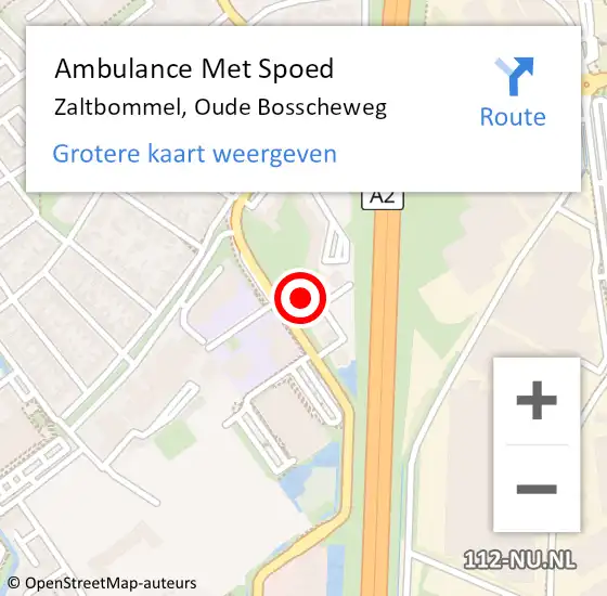 Locatie op kaart van de 112 melding: Ambulance Met Spoed Naar Zaltbommel, Oude Bosscheweg op 10 mei 2022 21:14
