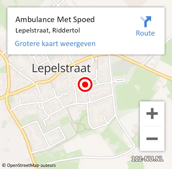 Locatie op kaart van de 112 melding: Ambulance Met Spoed Naar Lepelstraat, Riddertol op 17 juli 2014 00:26