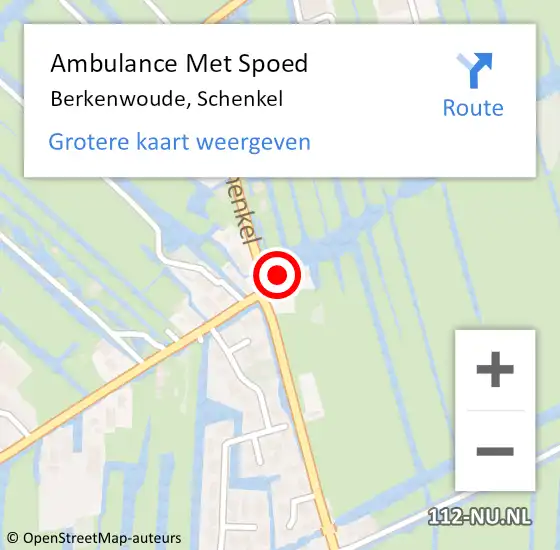 Locatie op kaart van de 112 melding: Ambulance Met Spoed Naar Berkenwoude, Schenkel op 10 mei 2022 21:45