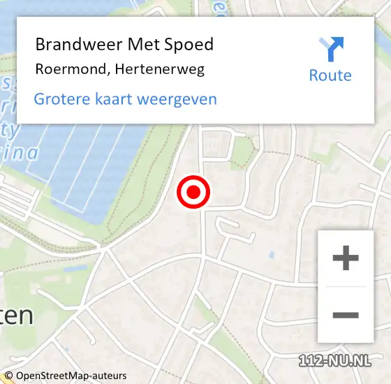 Locatie op kaart van de 112 melding: Brandweer Met Spoed Naar Roermond, Hertenerweg op 10 mei 2022 23:47