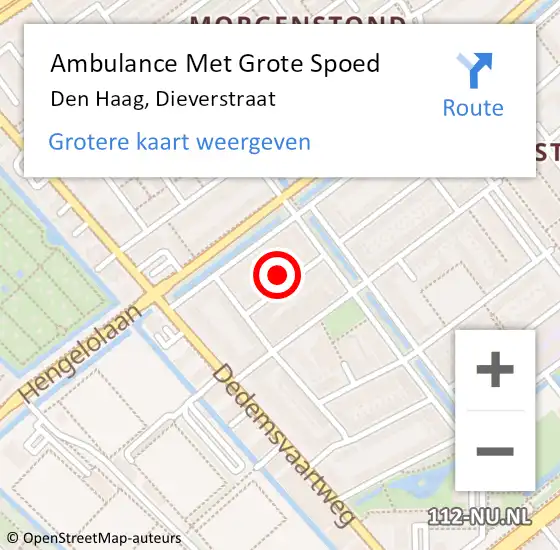 Locatie op kaart van de 112 melding: Ambulance Met Grote Spoed Naar Den Haag, Dieverstraat op 11 mei 2022 00:18