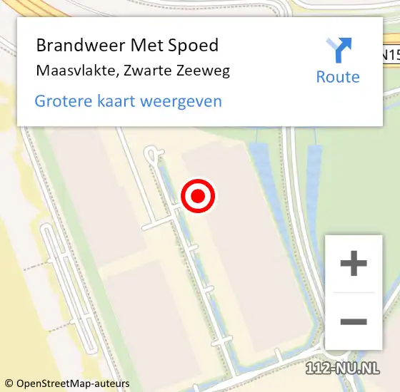 Locatie op kaart van de 112 melding: Brandweer Met Spoed Naar Maasvlakte, Zwarte Zeeweg op 11 mei 2022 00:59