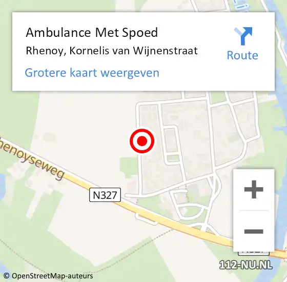 Locatie op kaart van de 112 melding: Ambulance Met Spoed Naar Rhenoy, Kornelis van Wijnenstraat op 11 mei 2022 03:16