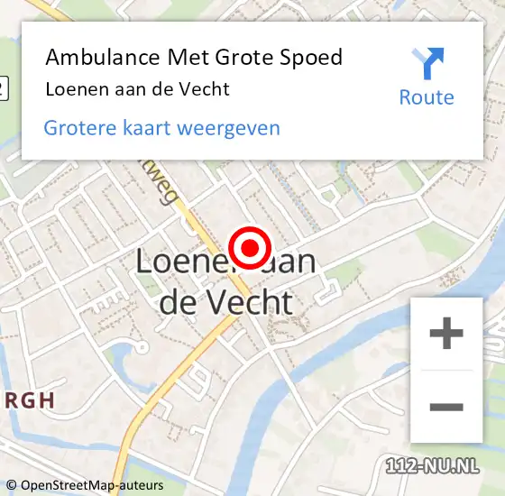 Locatie op kaart van de 112 melding: Ambulance Met Grote Spoed Naar Loenen aan de Vecht op 11 mei 2022 05:06