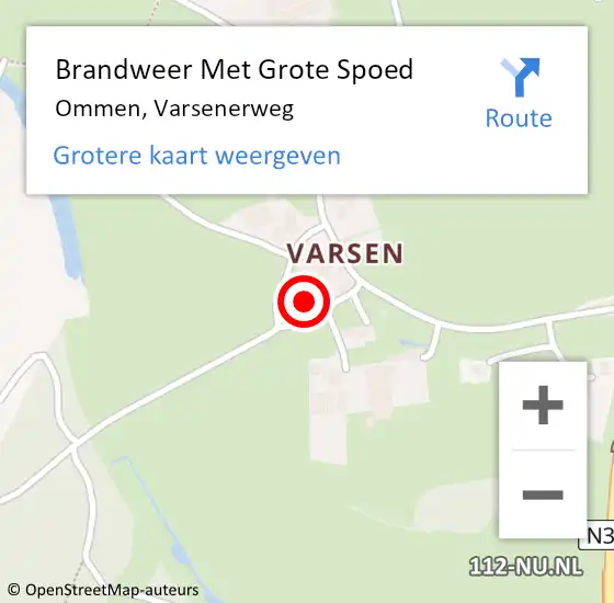 Locatie op kaart van de 112 melding: Brandweer Met Grote Spoed Naar Ommen, Varsenerweg op 11 mei 2022 05:54