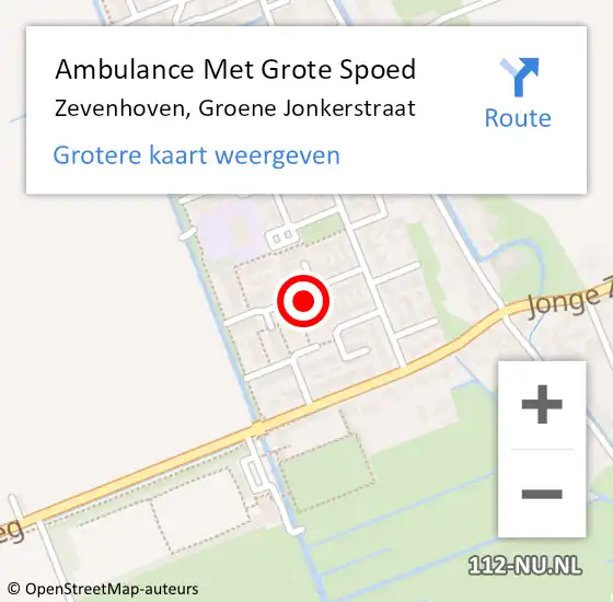 Locatie op kaart van de 112 melding: Ambulance Met Grote Spoed Naar Zevenhoven, Groene Jonkerstraat op 11 mei 2022 06:07