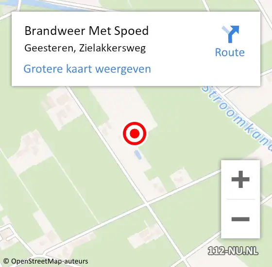 Locatie op kaart van de 112 melding: Brandweer Met Spoed Naar Geesteren, Zielakkersweg op 11 mei 2022 08:52