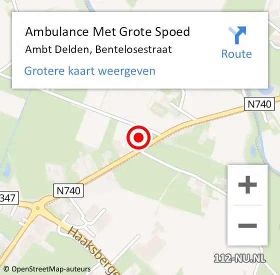 Locatie op kaart van de 112 melding: Ambulance Met Grote Spoed Naar Ambt Delden, Bentelosestraat op 11 mei 2022 11:12