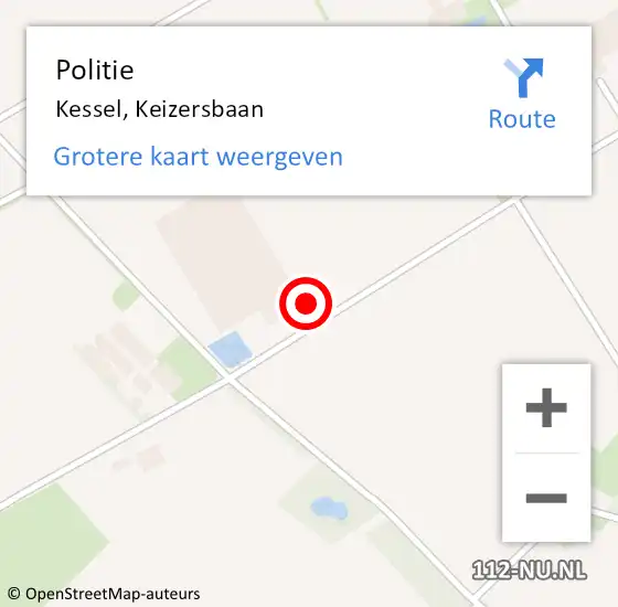 Locatie op kaart van de 112 melding: Politie Kessel, Keizersbaan op 11 mei 2022 11:46