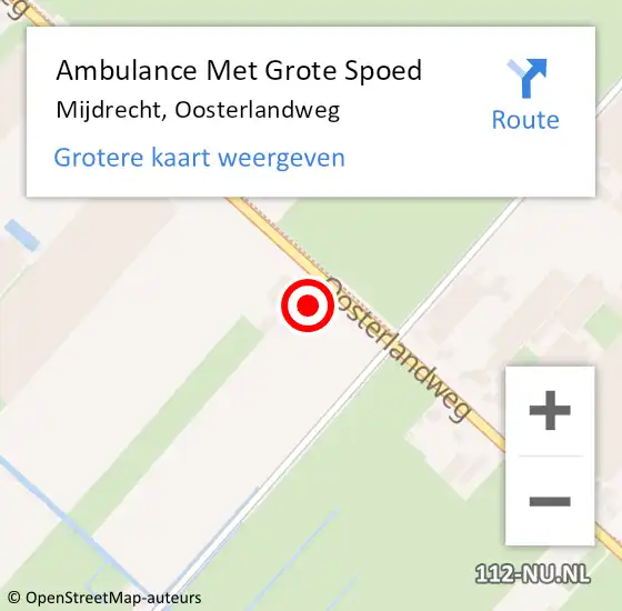 Locatie op kaart van de 112 melding: Ambulance Met Grote Spoed Naar Mijdrecht, Oosterlandweg op 11 mei 2022 12:39