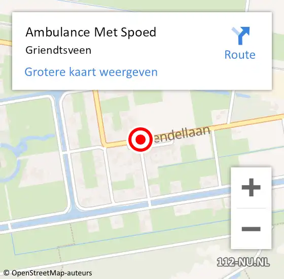 Locatie op kaart van de 112 melding: Ambulance Met Spoed Naar Griendtsveen op 11 mei 2022 13:12