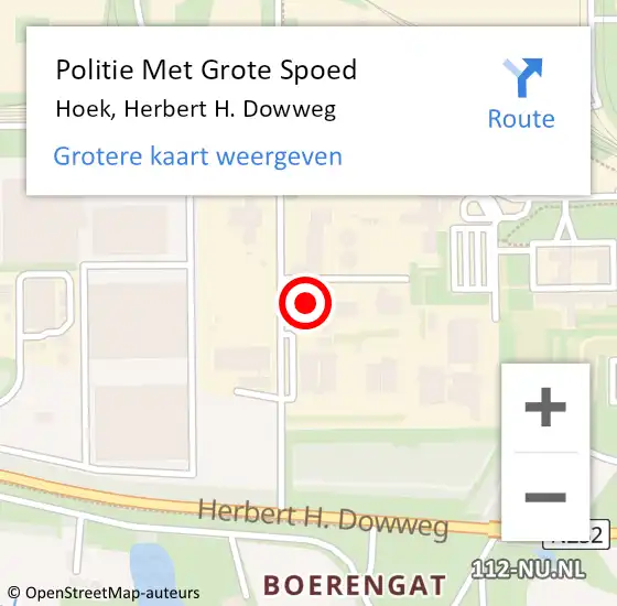 Locatie op kaart van de 112 melding: Politie Met Grote Spoed Naar Hoek, Herbert H. Dowweg op 11 mei 2022 13:28