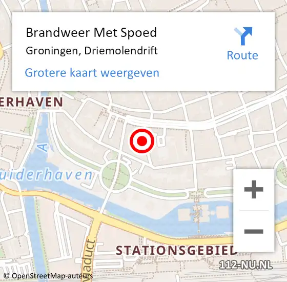 Locatie op kaart van de 112 melding: Brandweer Met Spoed Naar Groningen, Driemolendrift op 17 juli 2014 03:46