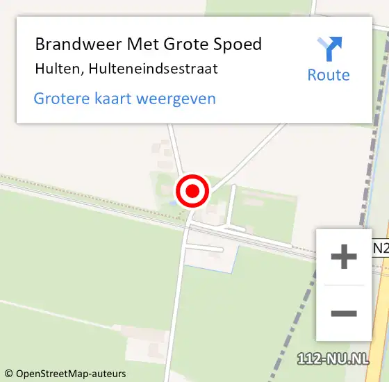 Locatie op kaart van de 112 melding: Brandweer Met Grote Spoed Naar Hulten, Hulteneindsestraat op 11 mei 2022 14:21