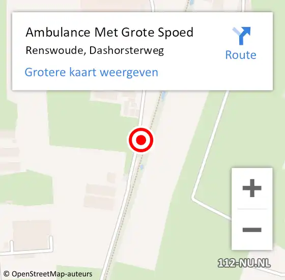 Locatie op kaart van de 112 melding: Ambulance Met Grote Spoed Naar Renswoude, Dashorsterweg op 11 mei 2022 14:59