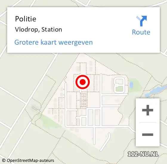 Locatie op kaart van de 112 melding: Politie Vlodrop, Station op 11 mei 2022 15:46