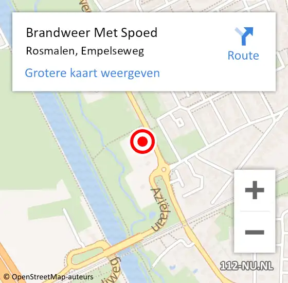 Locatie op kaart van de 112 melding: Brandweer Met Spoed Naar Rosmalen, Empelseweg op 11 mei 2022 16:29