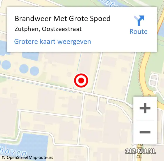 Locatie op kaart van de 112 melding: Brandweer Met Grote Spoed Naar Zutphen, Oostzeestraat op 11 mei 2022 16:30