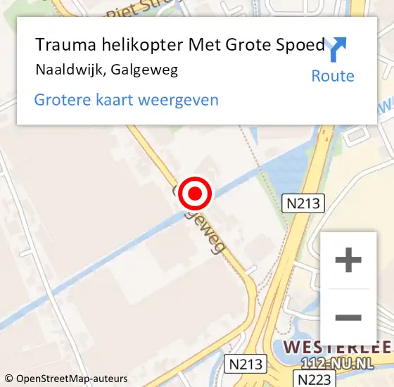 Locatie op kaart van de 112 melding: Trauma helikopter Met Grote Spoed Naar Naaldwijk, Galgeweg op 11 mei 2022 16:31