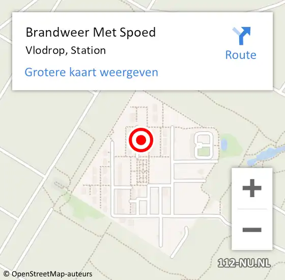 Locatie op kaart van de 112 melding: Brandweer Met Spoed Naar Vlodrop, Station op 11 mei 2022 16:34