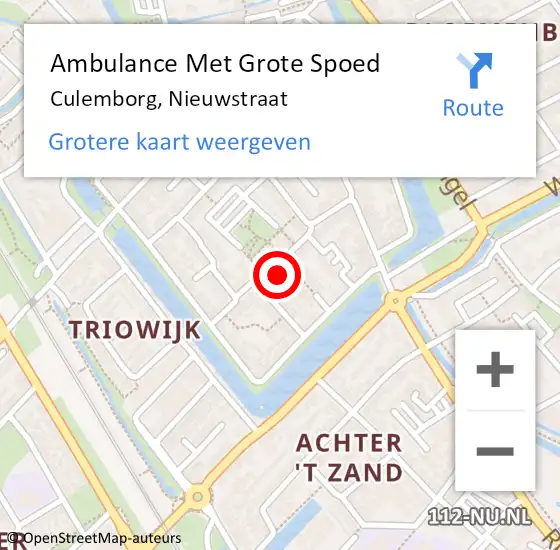 Locatie op kaart van de 112 melding: Ambulance Met Grote Spoed Naar Culemborg, Nieuwstraat op 11 mei 2022 16:36