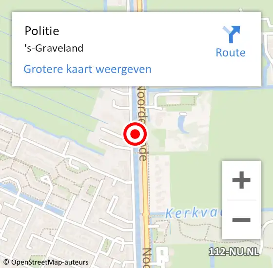 Locatie op kaart van de 112 melding: Politie 's-Graveland op 11 mei 2022 16:42