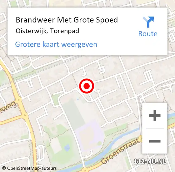 Locatie op kaart van de 112 melding: Brandweer Met Grote Spoed Naar Oisterwijk, Torenpad op 11 mei 2022 16:48