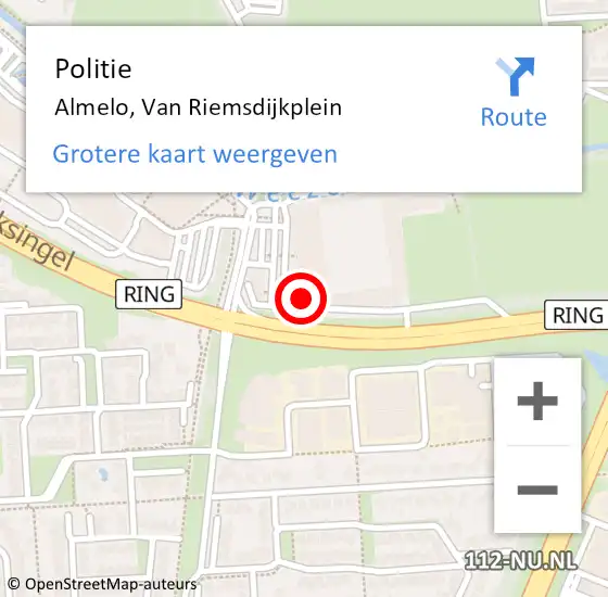 Locatie op kaart van de 112 melding: Politie Almelo, Van Riemsdijkplein op 11 mei 2022 17:41