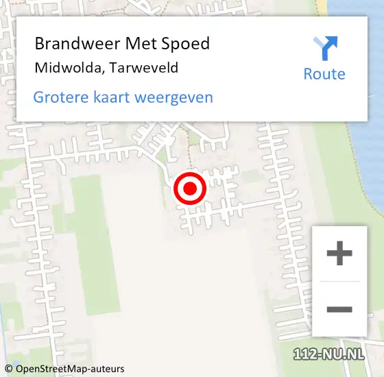 Locatie op kaart van de 112 melding: Brandweer Met Spoed Naar Midwolda, Tarweveld op 11 mei 2022 17:51