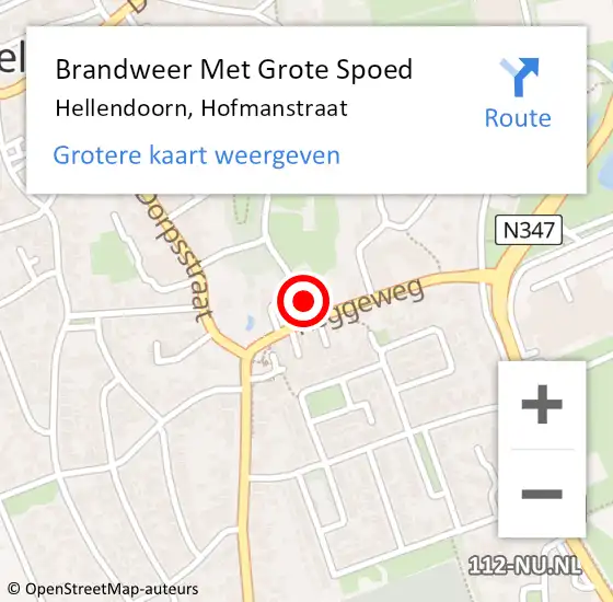 Locatie op kaart van de 112 melding: Brandweer Met Grote Spoed Naar Hellendoorn, Hofmanstraat op 11 mei 2022 17:52