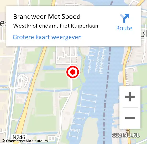 Locatie op kaart van de 112 melding: Brandweer Met Spoed Naar Westknollendam, Piet Kuiperlaan op 11 mei 2022 18:35