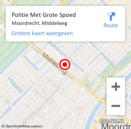 Locatie op kaart van de 112 melding: Politie Met Grote Spoed Naar Zevenhuizen, Middelweg op 11 mei 2022 19:43