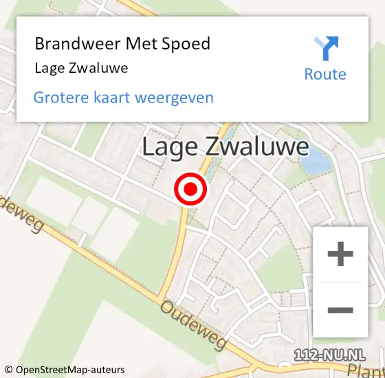 Locatie op kaart van de 112 melding: Brandweer Met Spoed Naar Lage Zwaluwe op 11 mei 2022 19:52