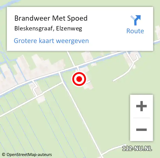 Locatie op kaart van de 112 melding: Brandweer Met Spoed Naar Bleskensgraaf, Elzenweg op 11 mei 2022 20:15