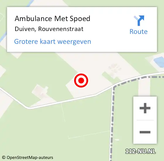 Locatie op kaart van de 112 melding: Ambulance Met Spoed Naar Duiven, Rouvenenstraat op 11 mei 2022 20:32