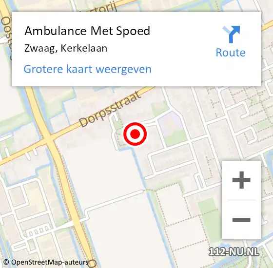 Locatie op kaart van de 112 melding: Ambulance Met Spoed Naar Zwaag, Kerkelaan op 17 juli 2014 06:17