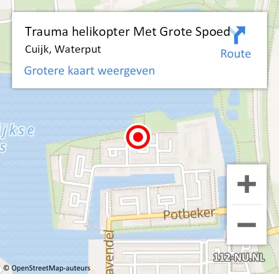 Locatie op kaart van de 112 melding: Trauma helikopter Met Grote Spoed Naar Cuijk, Waterput op 11 mei 2022 20:58