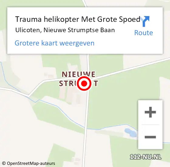 Locatie op kaart van de 112 melding: Trauma helikopter Met Grote Spoed Naar Ulicoten, Nieuwe Strumptse Baan op 11 mei 2022 21:12
