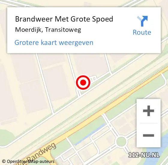 Locatie op kaart van de 112 melding: Brandweer Met Grote Spoed Naar Moerdijk, Transitoweg op 11 mei 2022 21:48