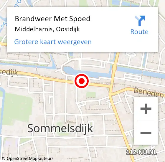 Locatie op kaart van de 112 melding: Brandweer Met Spoed Naar Middelharnis, Oostdijk op 11 mei 2022 21:59