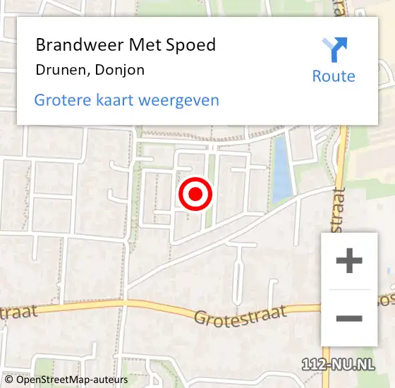 Locatie op kaart van de 112 melding: Brandweer Met Spoed Naar Drunen, Donjon op 11 mei 2022 22:13