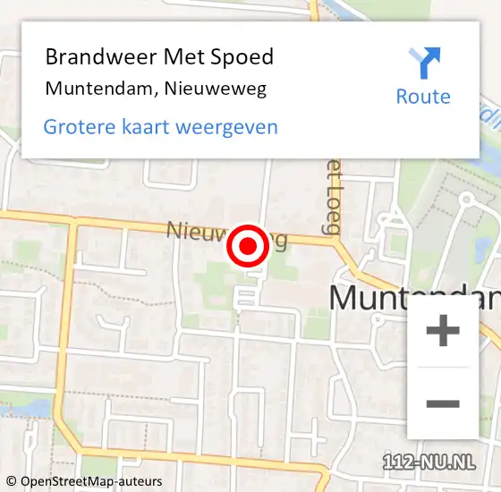 Locatie op kaart van de 112 melding: Brandweer Met Spoed Naar Muntendam, Nieuweweg op 11 mei 2022 22:29