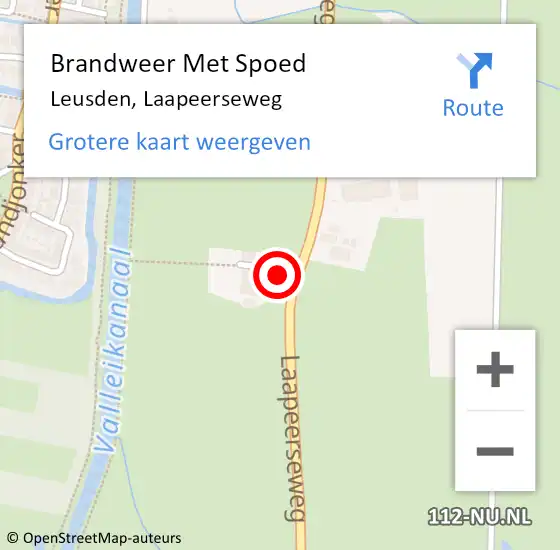 Locatie op kaart van de 112 melding: Brandweer Met Spoed Naar Leusden, Laapeerseweg op 11 mei 2022 22:53