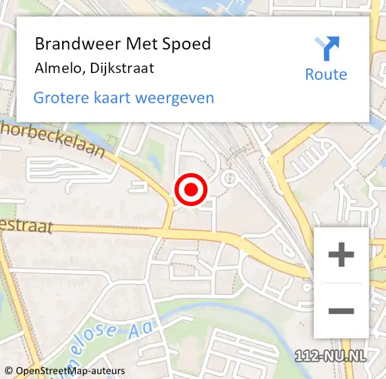 Locatie op kaart van de 112 melding: Brandweer Met Spoed Naar Almelo, Dijkstraat op 11 mei 2022 23:11