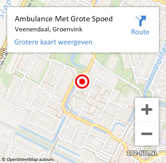 Locatie op kaart van de 112 melding: Ambulance Met Grote Spoed Naar Veenendaal, Groenvink op 17 juli 2014 06:45