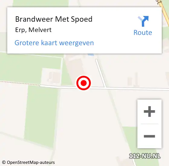 Locatie op kaart van de 112 melding: Brandweer Met Spoed Naar Erp, Melvert op 11 mei 2022 23:23