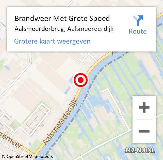 Locatie op kaart van de 112 melding: Brandweer Met Grote Spoed Naar Aalsmeerderbrug, Aalsmeerderdijk op 12 mei 2022 00:55