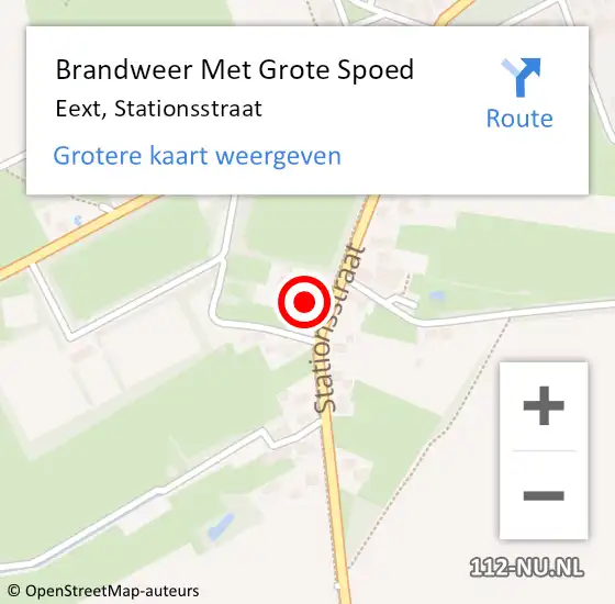 Locatie op kaart van de 112 melding: Brandweer Met Grote Spoed Naar Eext, Stationsstraat op 12 mei 2022 03:37