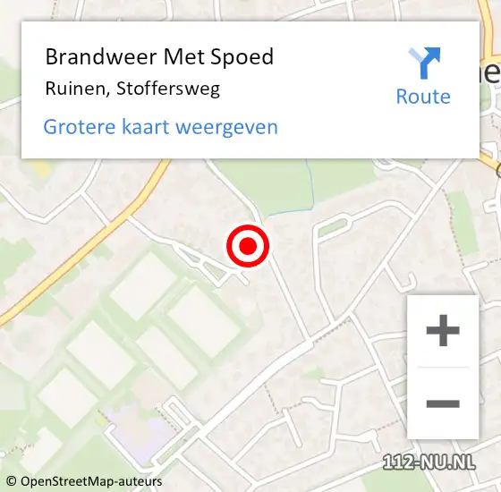 Locatie op kaart van de 112 melding: Brandweer Met Spoed Naar Ruinen, Stoffersweg op 12 mei 2022 05:27